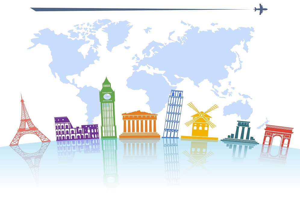 Travel landmark concept poster print